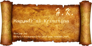 Hagymási Krisztina névjegykártya
